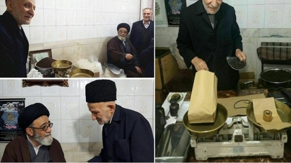 حضور امام جمعه تبریز در مغازه پیرمرد با انصاف چای فروش