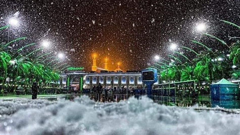 بارش بی‌سابقه برف در نجف و کربلا /تصاویر