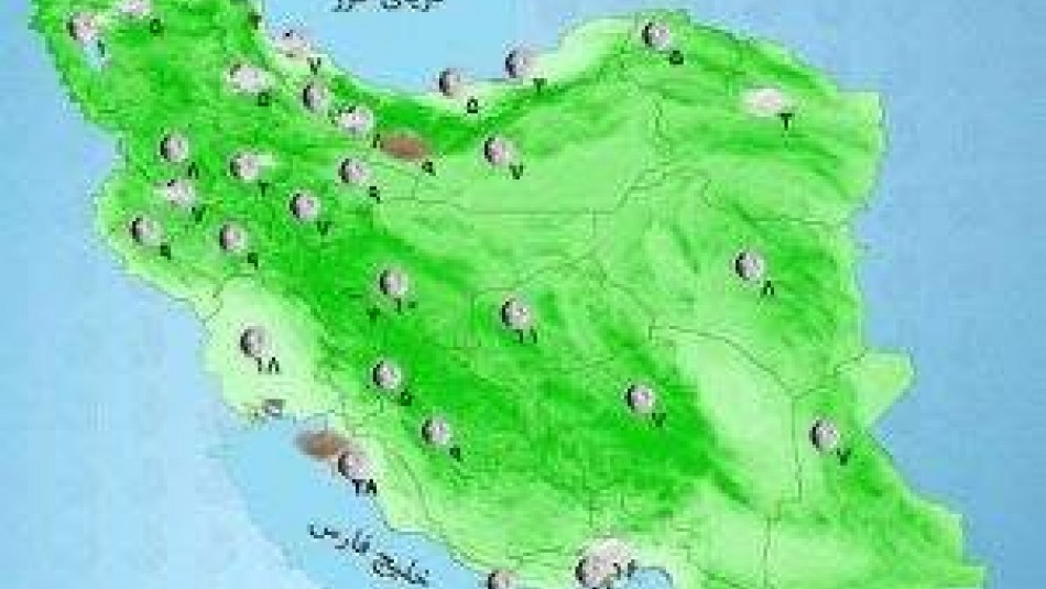 هواشناسی ایران یکشنبه ۲۸ شهریور: بارش پراکنده باران در استان‌های ساحلی خزر