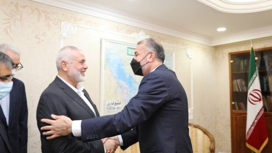وزیر امور خارجه با رئیس دفتر سیاسی حماس دیدار کرد