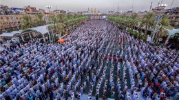 فیلم/نماز عید فطر در بین الحرمین