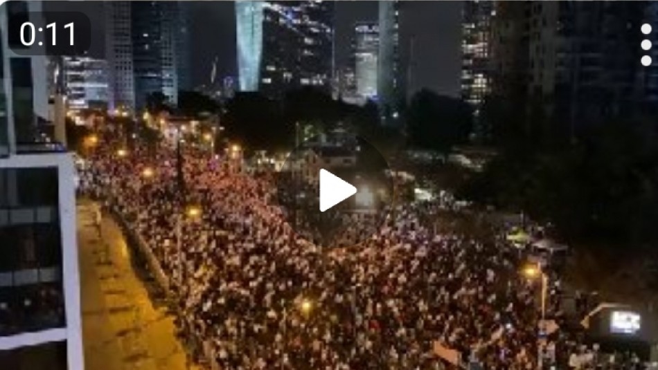 فیلم/ هزاران نفر از اشغال‌گران علیه کابینه نتانیاهو تظاهرات برگزار کردند  